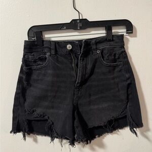 American Eagle Outfitters Black Distressed Jean Shorts